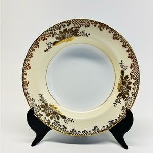 Noritake Mayfield Rim Gold Cream Berry Salad Bowl 7” Japan Hand Painted SINGLE